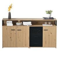 SIDEBOARD 150/35/75,9 cm schwarz-braun aus Spanplatte mit 3 Türen und 3 Schubladen - Rotbraun, Holzwerkstoff (150/75.9/35cm) - OKWISH