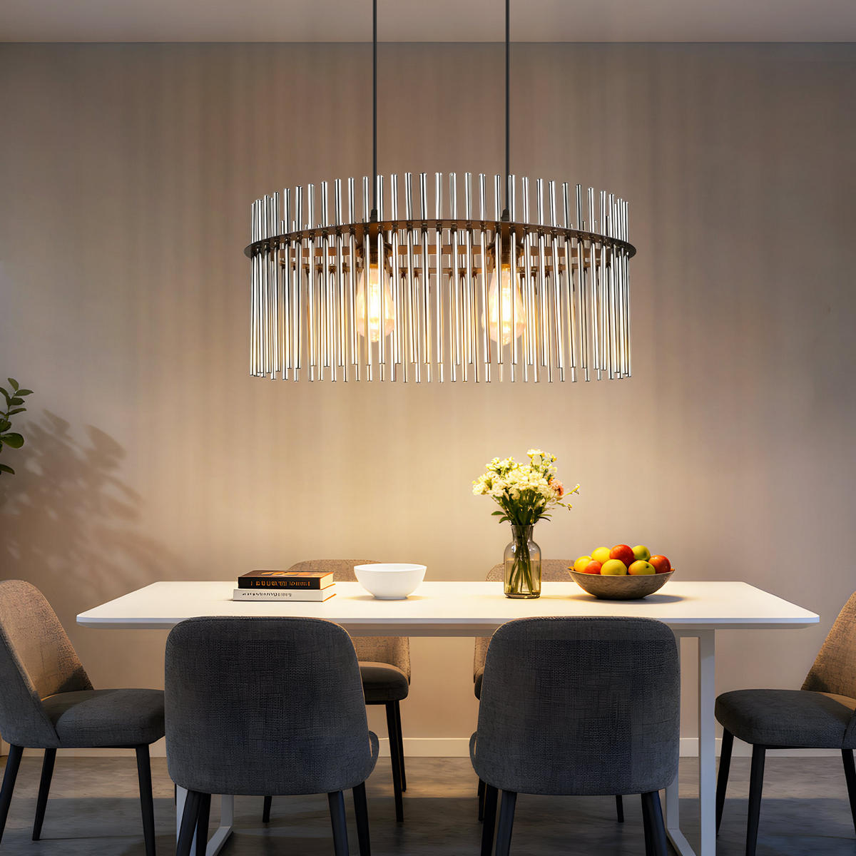 PENDELLEUCHTE Clover 25/60/150 cm - Schwarz, Glas (25/60/150cm) - ZMH