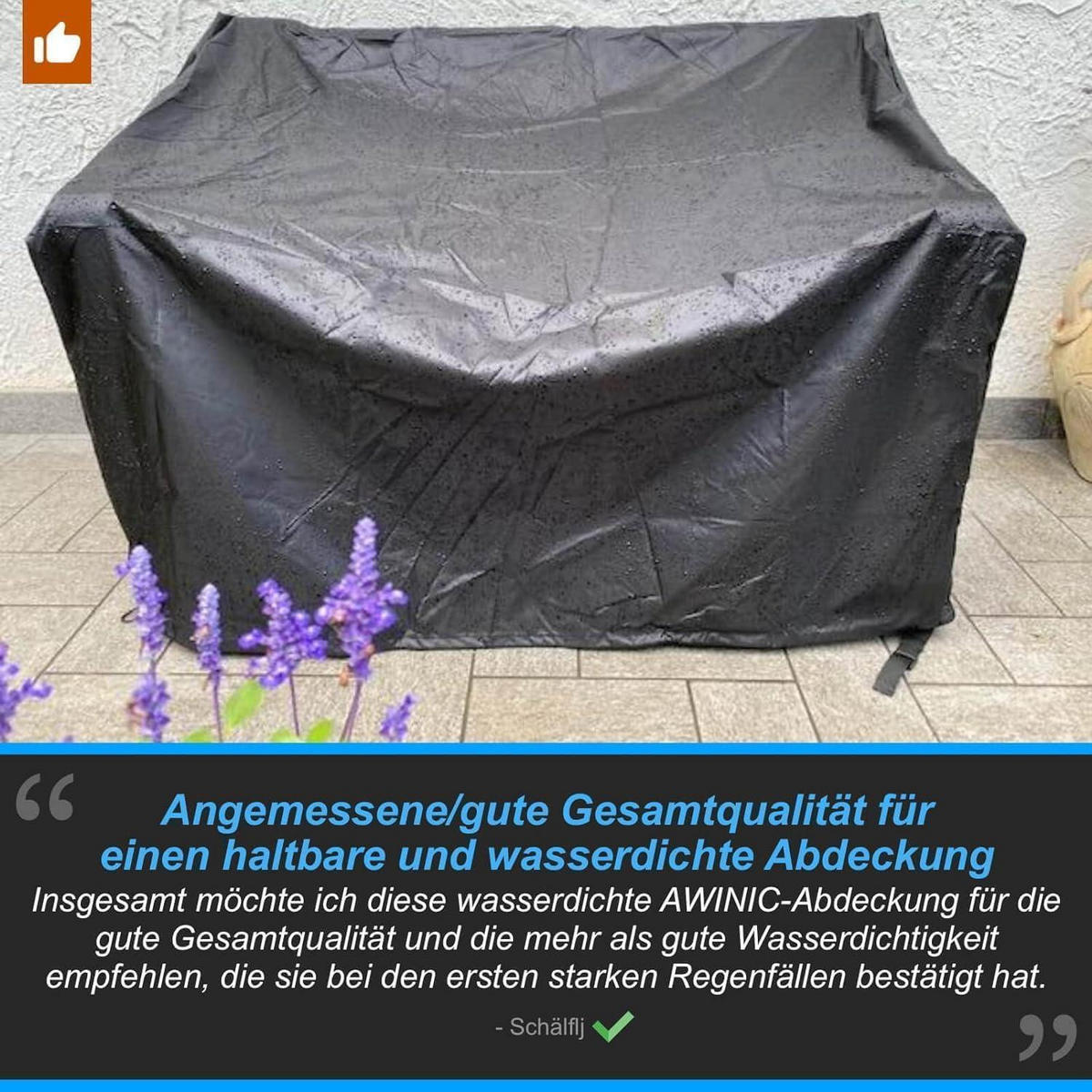 ABDECKHAUBE Gartenbank 3-Sitzer 160 x 70 x 60/88 cm Wasserdicht Oxford 210D - Schwarz, Kunststoff (160/70/60cm)