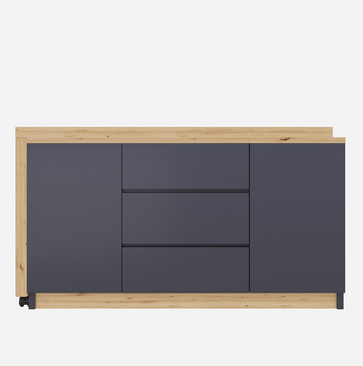SCHREIBTISCH 120/50/76,5 cm drehbar & klappbar mit 3 Schubladen - Grau, Holzwerkstoff (120/50/76.5cm) - BEAOK