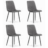 ESSZIMMERSTUHL 4-er Set TURIN dunkelgrauer Sitz - Dunkelgrau, Textil (44.5/88.5/53cm) - Valora