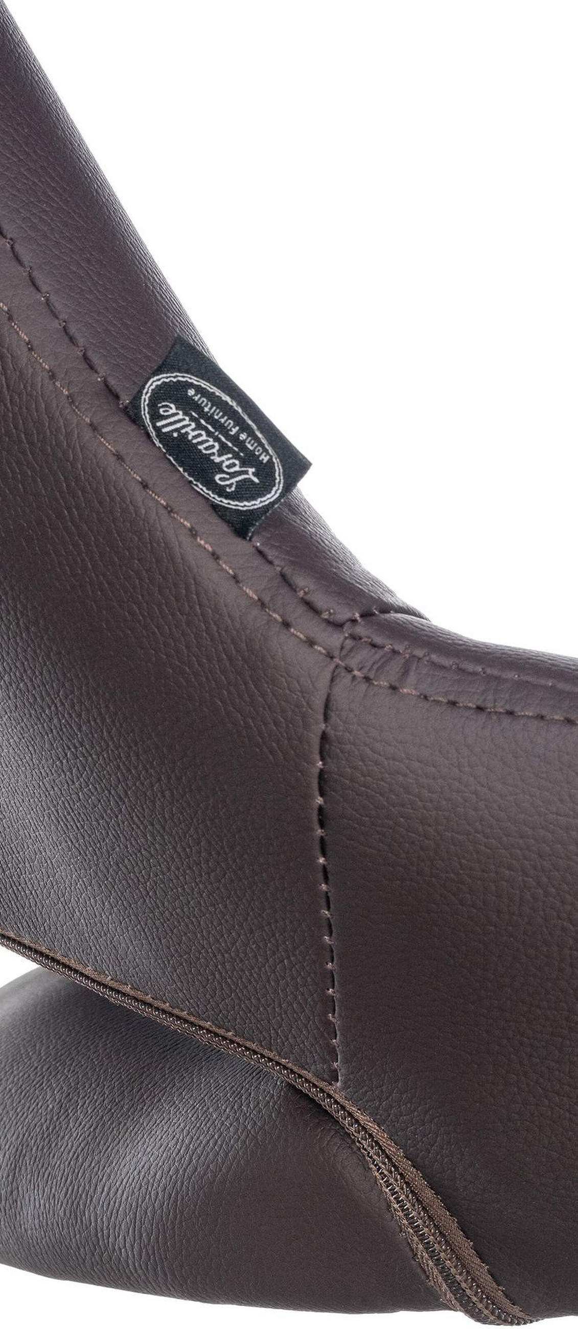 BARHOCKER Segad Kunstleder Braun Weiß - Braun, Leder/Metall (47/85/48cm) - DELUKE