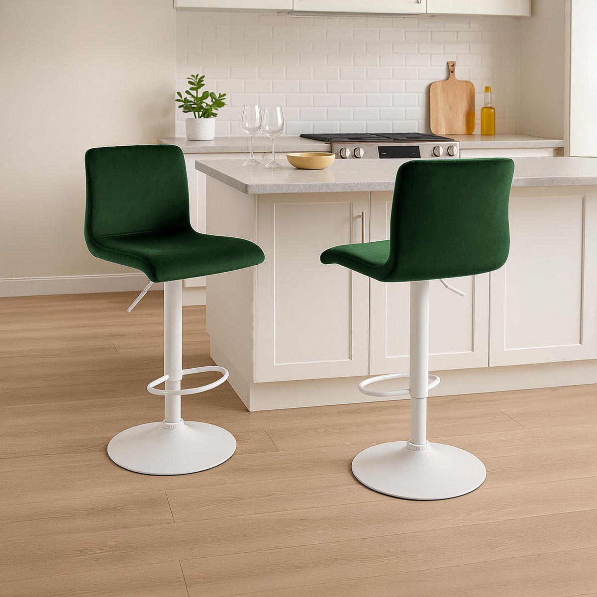 BARHOCKER Hover 83x39x36 cm grün - Grün, Textil (39/83/36cm) - furnicato
