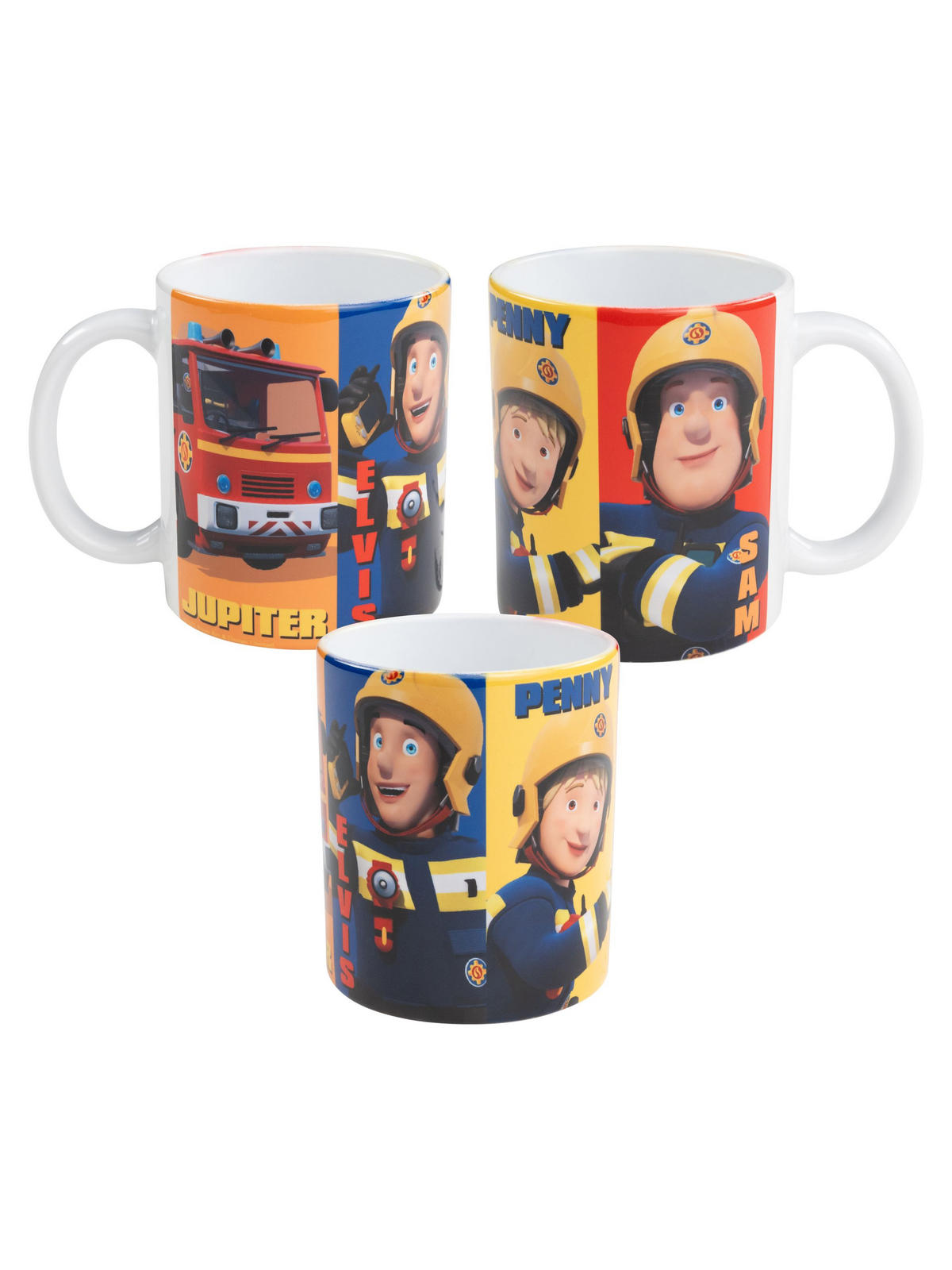 BECHER Feuerwehrmann Sam 4er Team Mehrfarbig 320 ml - Multicolor, Keramik (0.32L) - Chiemsee