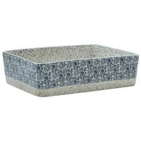 AUFSATZWASCHBECKEN Grau Blau Rechteckig 46/35,5/13Cm Keramik - Grau, Keramik (35.5/13/46cm) - vidaXL