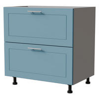 SCHUBLADENUNTERSCHRANK Bari D2A/80/1A Grau / RAL 5024 pastellblau 80 / 50 / 82cm - Blau/Grau, Holz/Holzwerkstoff (80/82/50cm) - Feldmann-Wohnen