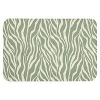 BADEMATTE Zebra - Motiv - Grün Badvorleger 90x60 cm - Salbeigrün, Kunststoff/Textil (90/60cm) - OnlyWow