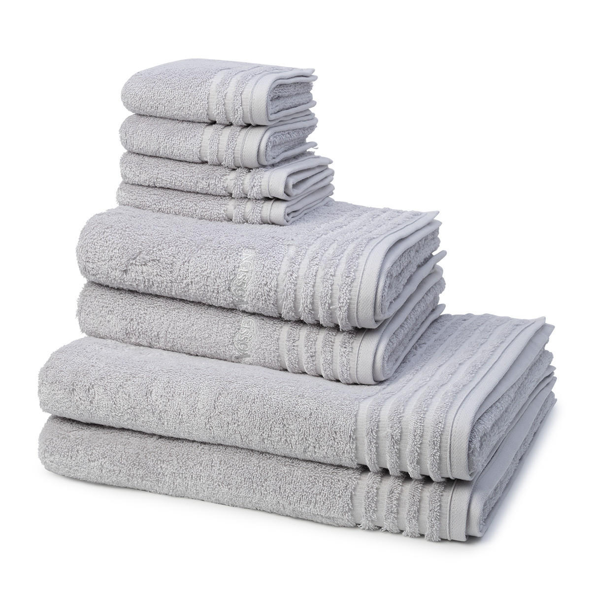 FROTTIERSET Vienna Style Supersoft 8-teilig - Hellgrau, Textil (50/100cm) - Vossen