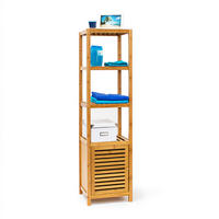 BADREGAL - Hellbraun, Holz (36.5/140/33cm) - Relaxdays