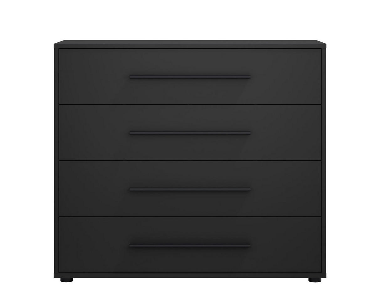 KOMMODE Maxivo Schwarz, mit Schubladen - Schwarz, Holzwerkstoff (90/87/40cm) - Bettso