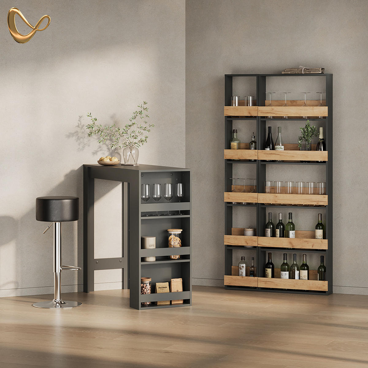 BARTISCH Regusa Anthrazit 45 x 110 cm - Anthrazit, Holzwerkstoff (110/45/106cm) - Livinity®