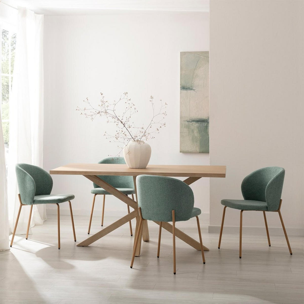 ESSZIMMERSTUHL Norah Grün 49 cm x 80 cm - Grün, Textil (49/80/56cm)