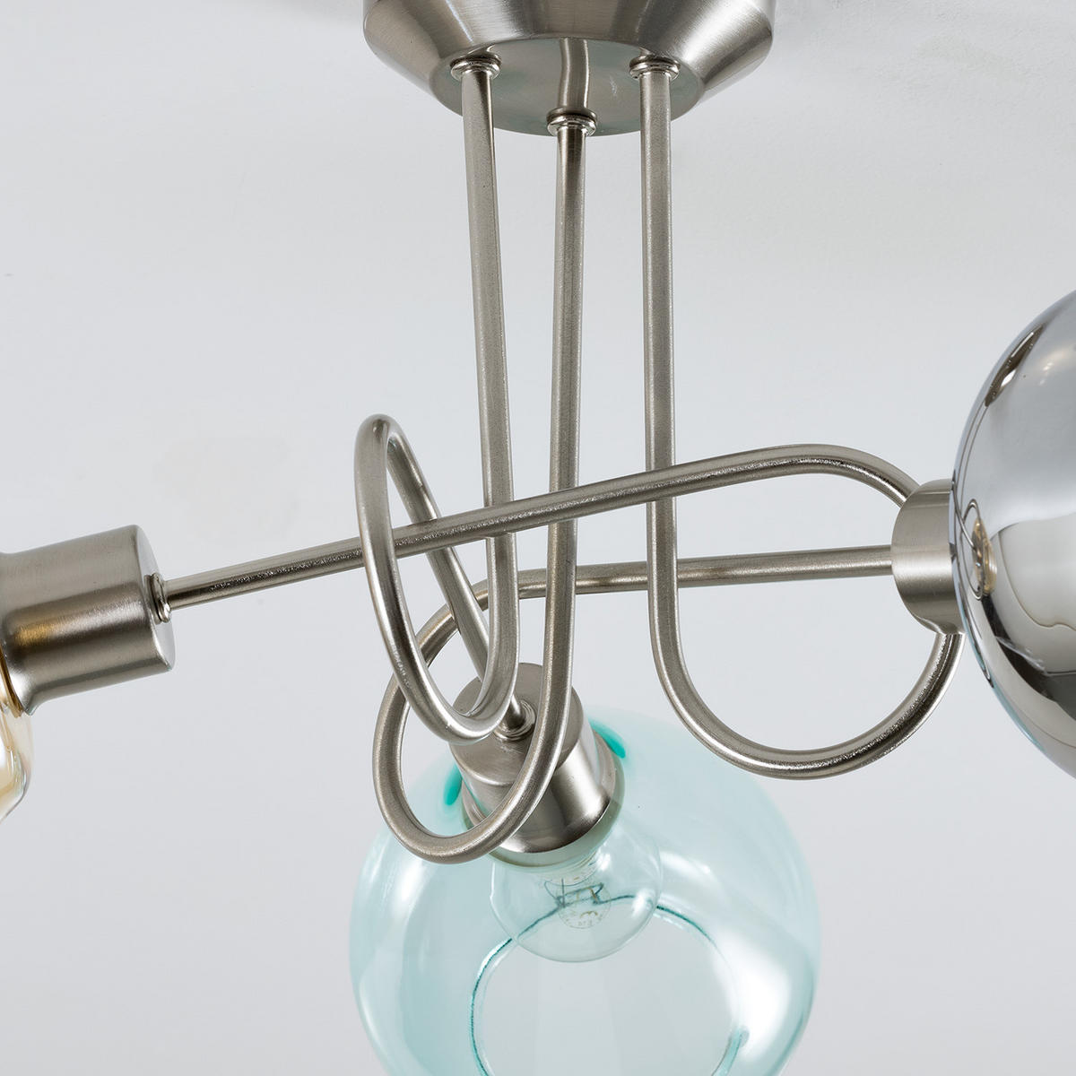 DECKENLEUCHTE - Sicherheitsglas / Eisen, 3-flammig - Multicolor, Glas (54/54/24cm) - home24