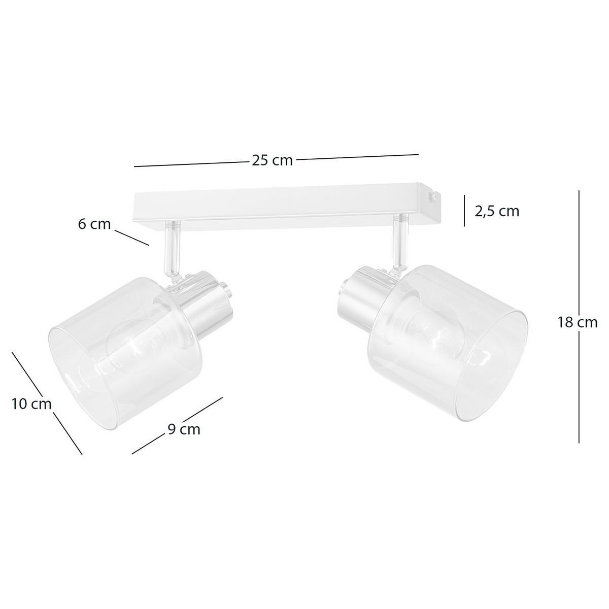 DECKENLEUCHTE - Metall / Glas, 2-flammig - Goldfarben, Glas (10/24/18cm) - home24