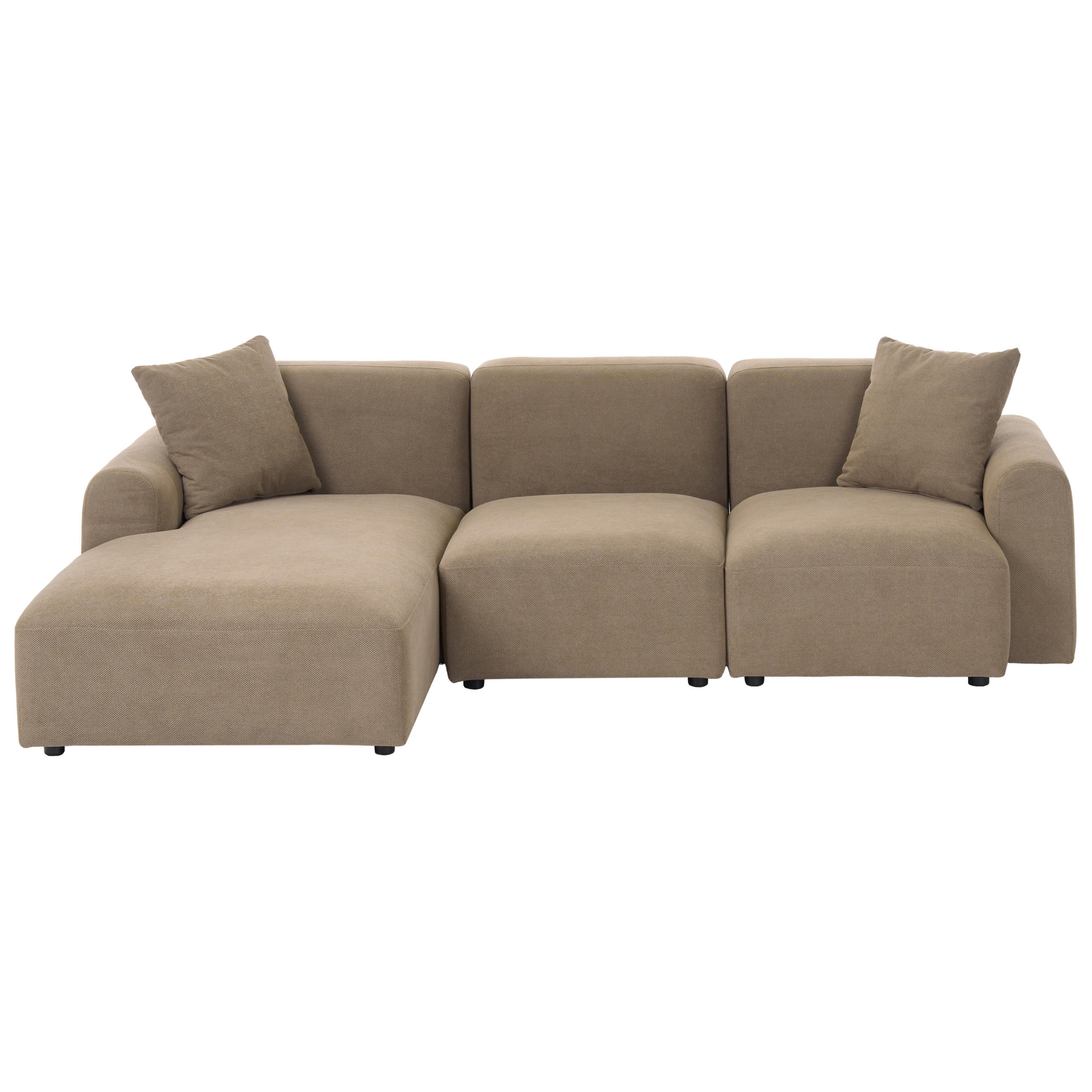 ROHOVÁ POHOVKA modul 3-místná Látka Hnědá pravostranná Hede - hnědá, textil (244/148cm) - Beliani