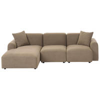 ROHOVÁ POHOVKA modul 3-místná Látka Hnědá pravostranná Hede - hnědá, textil (244/148cm) - Beliani
