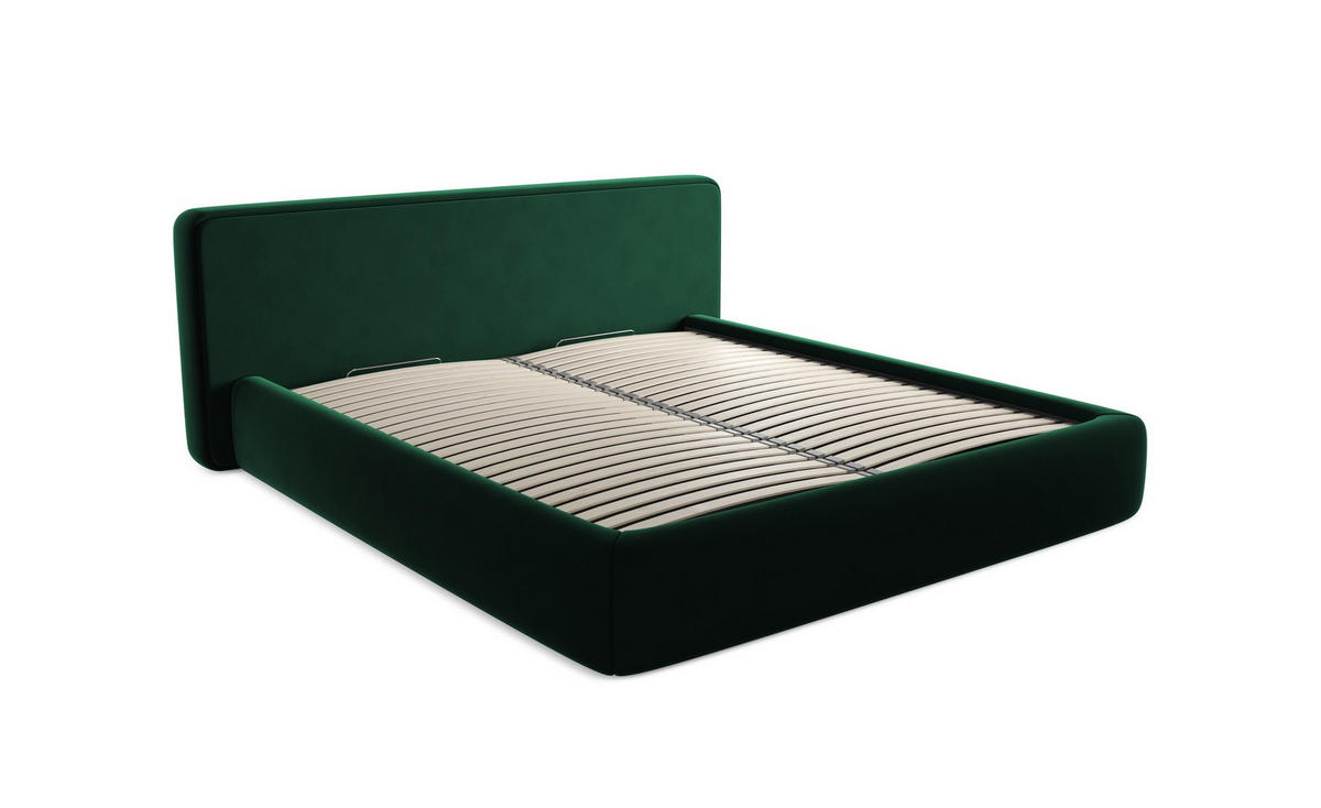 POLSTERBETT mit Bettkasten und Lattenrost 200x228 Blau - Blau/Petrol, Kunststoff/Textil (180/200cm) - Makamii