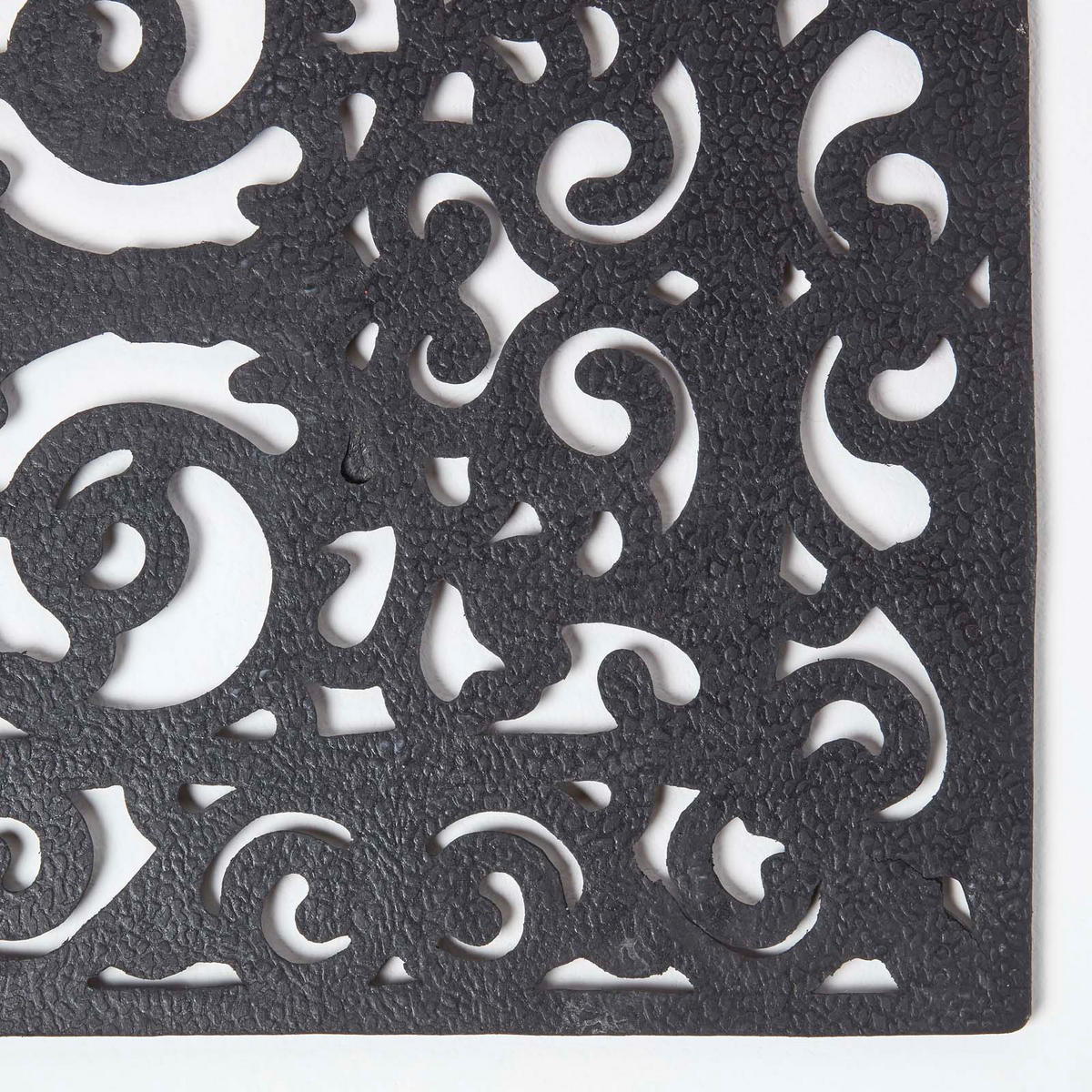 FUSSMATTE Ornament, Gummi 40/60 cm - Schwarz, Naturmaterialien (40/60cm) - Homescapes