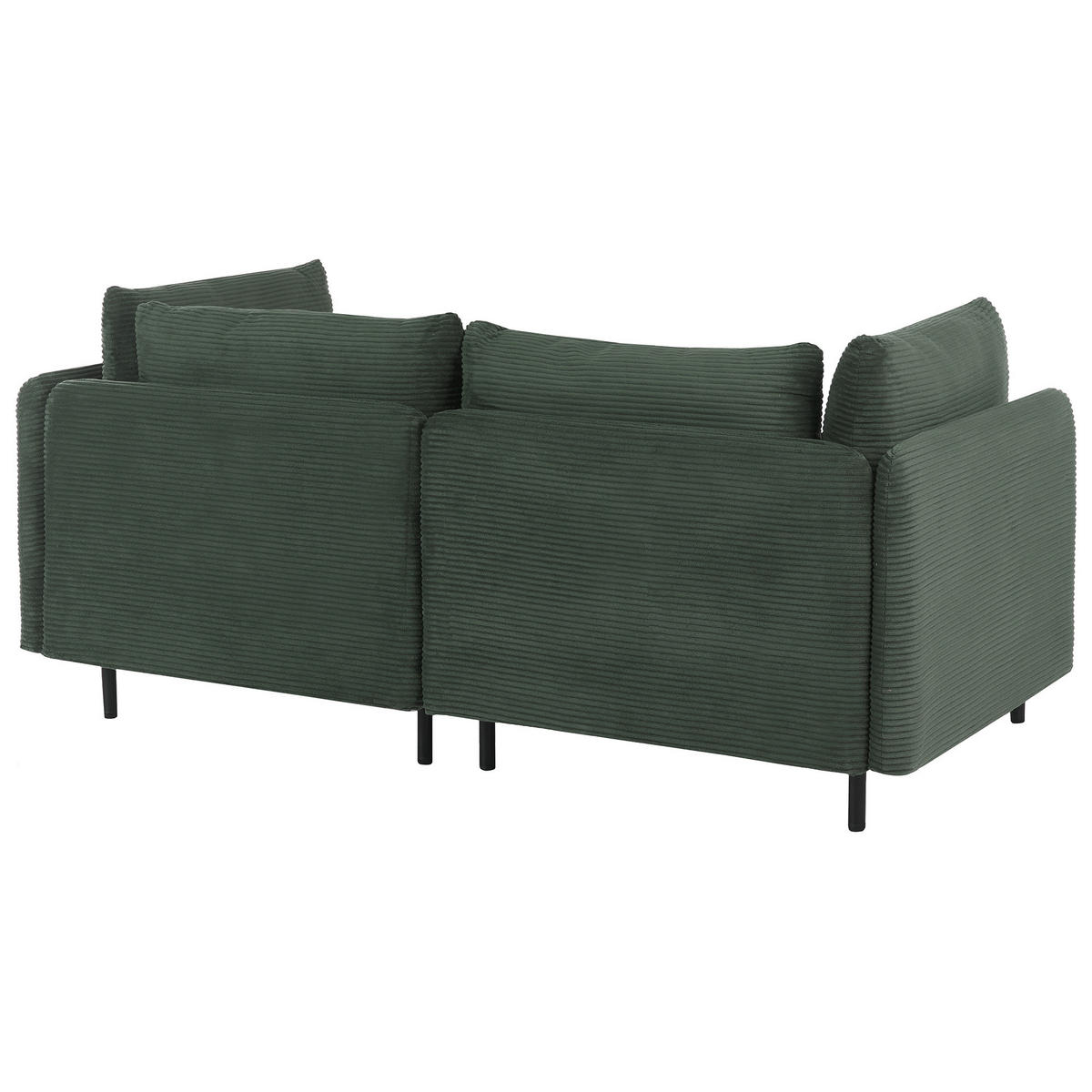 MODULÁRNÍ POHOVKA 2-místná Tmavě zelená Manšestr Egeris - zelená barva, textil (172/80/94cm) - Beliani