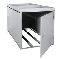 2ER-FAHRRADGARAGE PFLANZKASTEN L56B Hellgrau - Hellgrau, Metall (113/123/208cm) - MCW