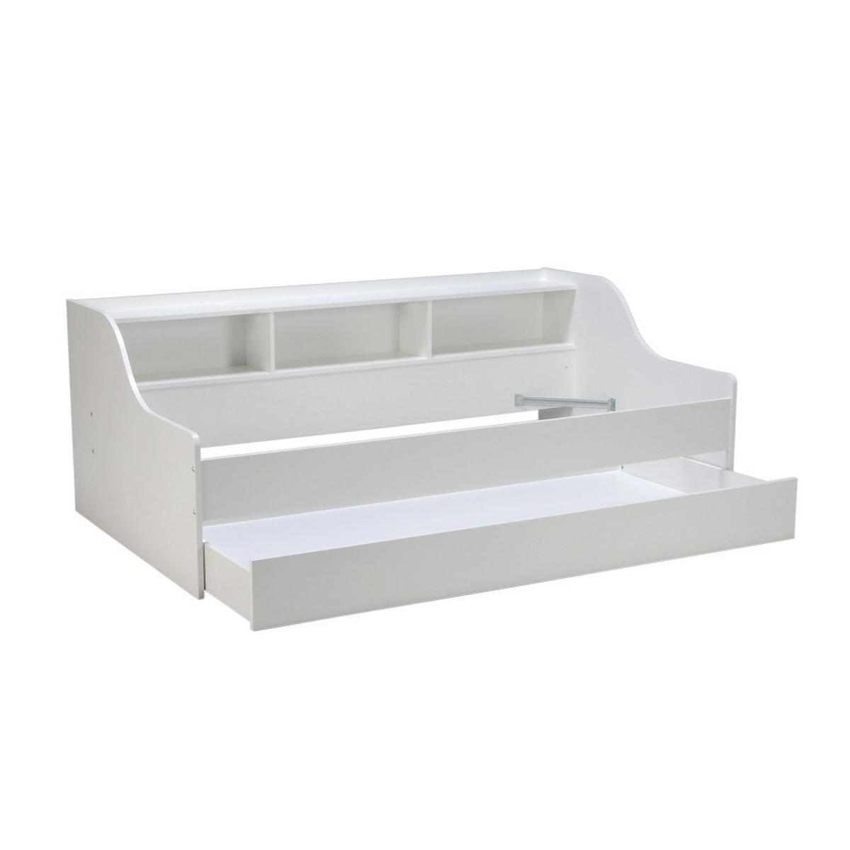 AUSZIEHBETT PALMA mit Regal und Nischen/ Bett 2x90x190 - Weiß - Weiß, Holzwerkstoff (90/190cm) - Weber Industries