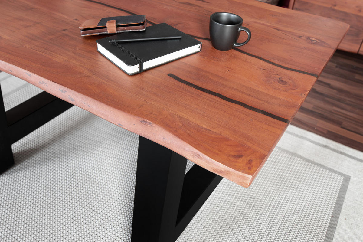 ESSTISCH POLLY - Schwarz/Braun, Holz/Metall (80/120/77cm) - SAM
