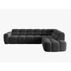 ECKSOFA rechts Lisa aus Samt dunkelgrau 5 Sitzplätze - Dunkelgrau, Textil (234/293cm) - Micadoni