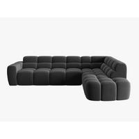 ECKSOFA rechts Lisa aus Samt dunkelgrau 5 Sitzplätze - Dunkelgrau, Textil (234/293cm) - Micadoni