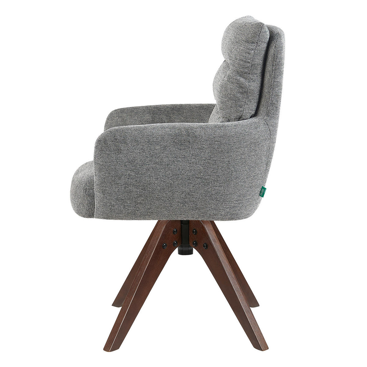 ARMLEHNSTUHL Mika-Juna 2er-Set - Nussbaumfarben/Grau, Eichenholz/Holz (59/94/66cm) - DUBI Möbel