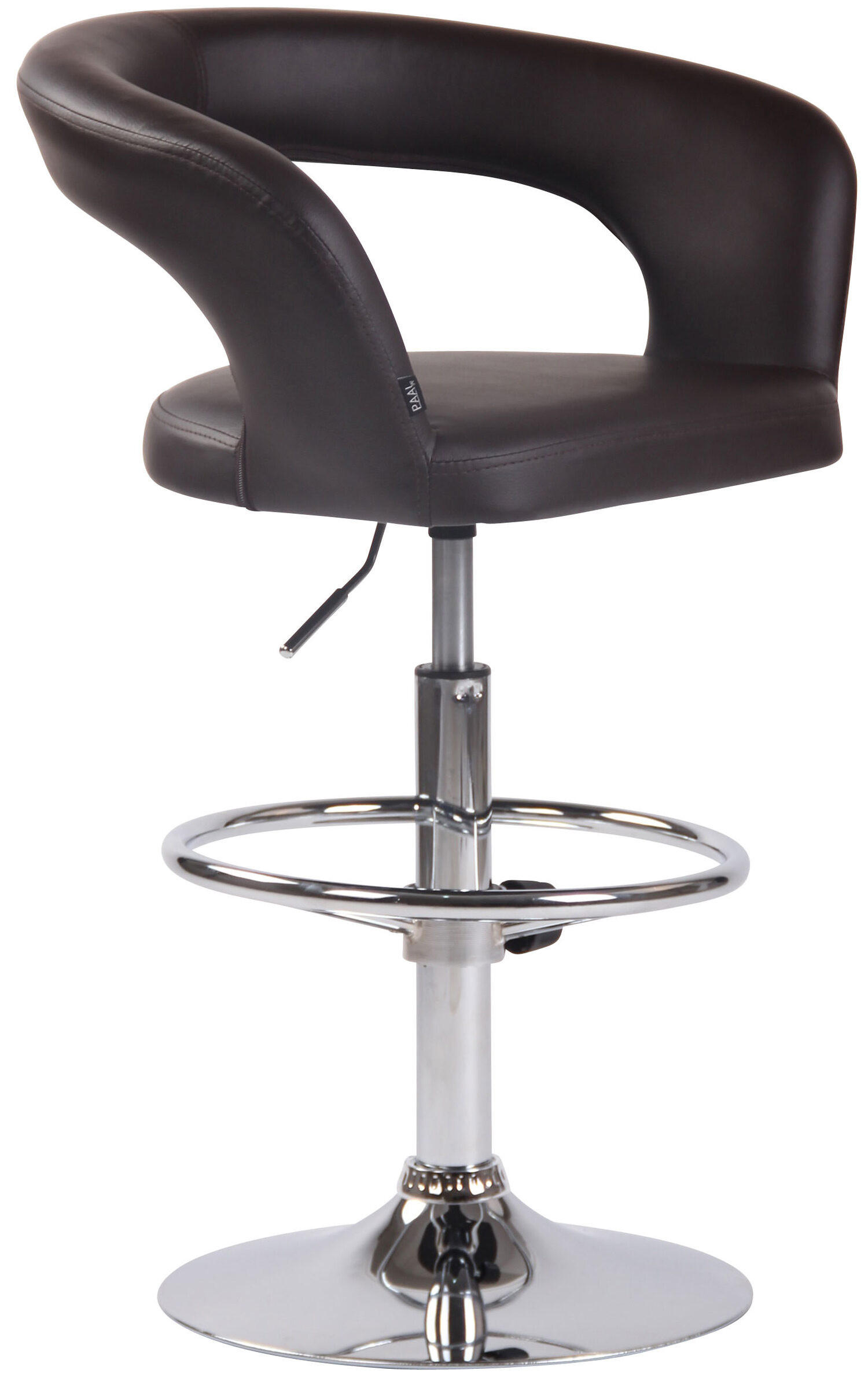 BARHOCKER Jan, Gestell Metall in Chromoptik, Kunstleder Braun - Chromfarben/Braun, Kunststoff/Textil (58/100/47cm) - TPFLiving
