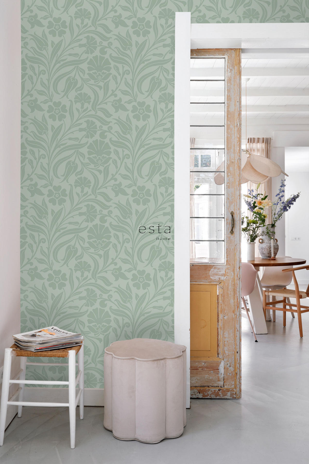 TAPETE Blumen 50 x 900 cm - Grün, Papier (50/900cm) - ESTAhome