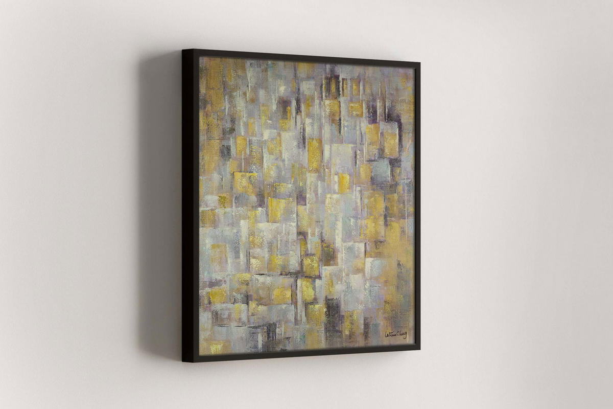 ACRYLBILD HANDGEMALT 80/80 cm - Gelb, Holz/Textil (80/80cm) - KUNSTLOFT