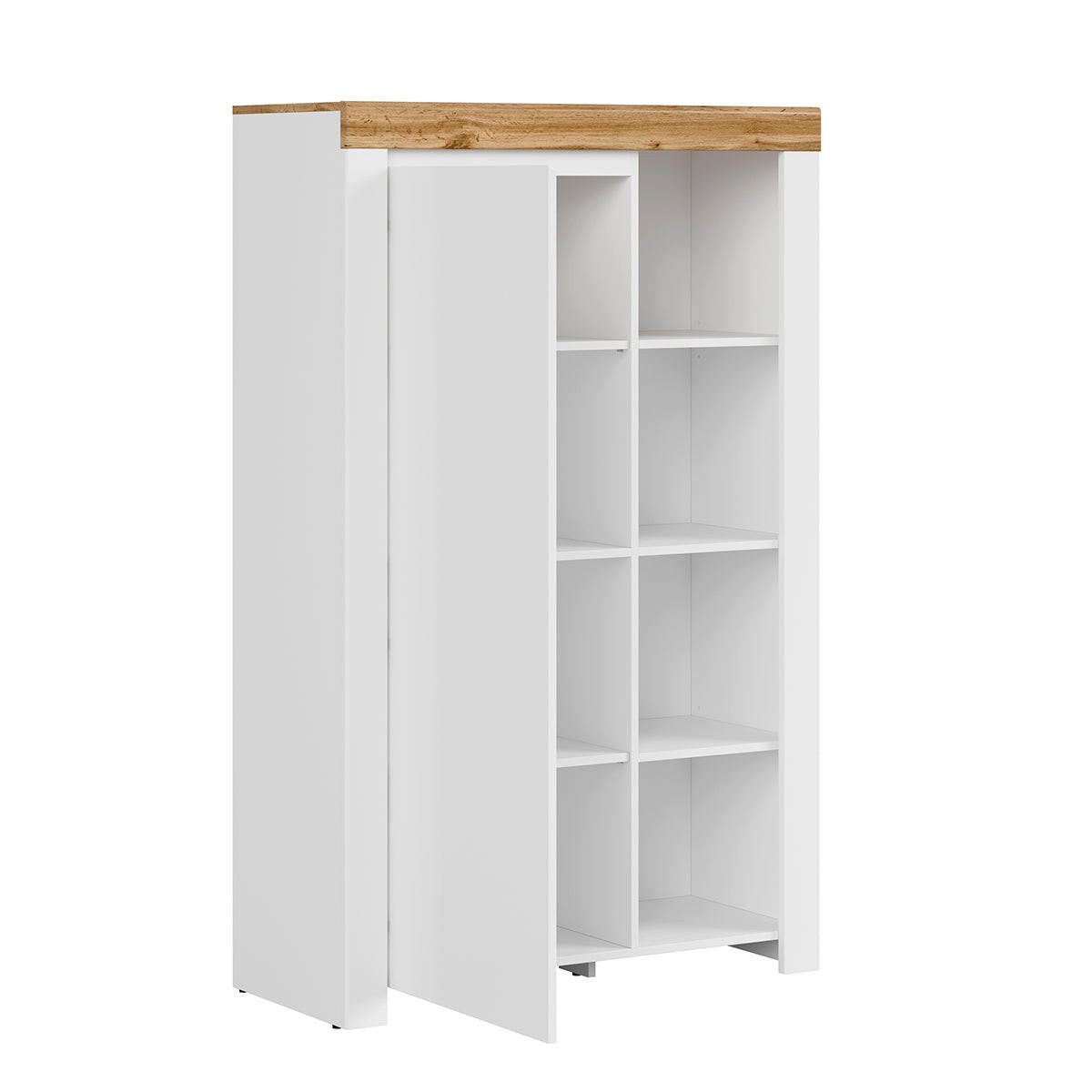 BÜCHERREGAL Hella Weiß und Holz - Weiß, Holzwerkstoff (98/157/42cm) - Petits-meubles