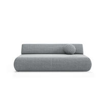 BETTSOFA DELTA Grau Geflochtener Stoff mit Schlaffunktion - Grau, Holz (214/74/100cm) - MASSENO