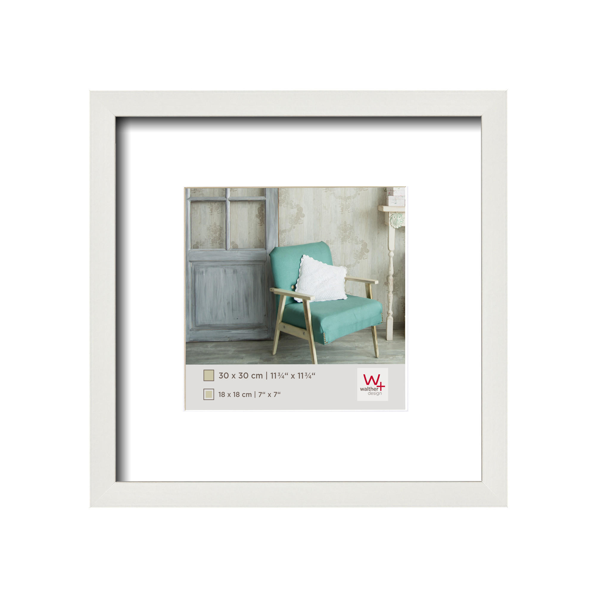 BILDERRAHMEN Stockholm Holzr. 30x30 cm, WEISS - Weiß, Holzwerkstoff (33/33/3cm) - walther design