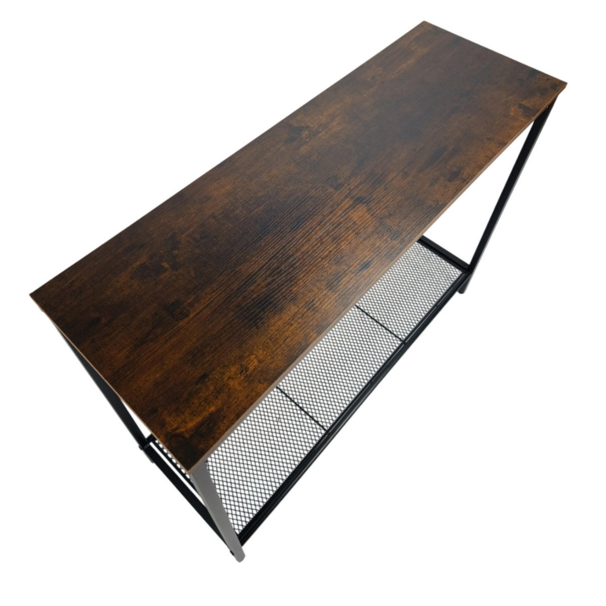 KONSOLENTISCH Holzoptik Metall Dunkelbraun Schwarz 100×35×80 cm - Dunkelbraun/Schwarz, Holzwerkstoff/Metall (35/100/80cm) - Begryf