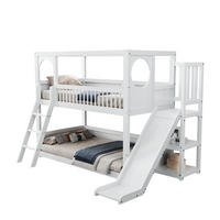 ETAGENBETT 90/200 cm aus Kiefer mit Rutsche und Regalen in Weiß - Weiß, Holzwerkstoff (90/200cm) - BEAOK