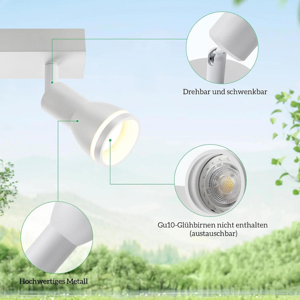 STRAHLER Frühling 2-flammig 30/5/15.7 cm - Weiß, Metall (30/5/15.7cm) - ZMH