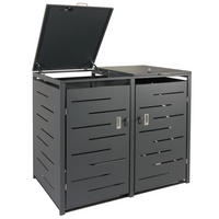 MÜLLTONNENBOX XL 2er 116x141x98cm erweiterbar Anthrazit - Anthrazit, Metall (141/116/98cm) - PROREGAL