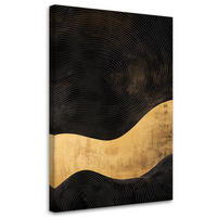 LEINWANDBILD Abstraktion Goldene Welle Glamour 80x120cm - Schwarz, Textil (80/120cm) - Feeby