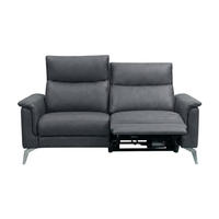 2-SITZER Sofa Borea Echtleder mit 1 x Relaxfunktion Anthrazit - Anthrazit, Leder/Metall (176/102/98cm)