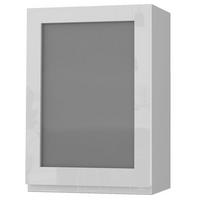 HÄNGESCHRANK Florence W2S/50 Grau / RAL 9003 signalweiß HG 50 / 32,5 / 72cm - Türanschlag links - Weiß Hochglanz/Grau, Holz/Holzwerkstoff (50/72/32.5cm) - Feldmann-Wohnen