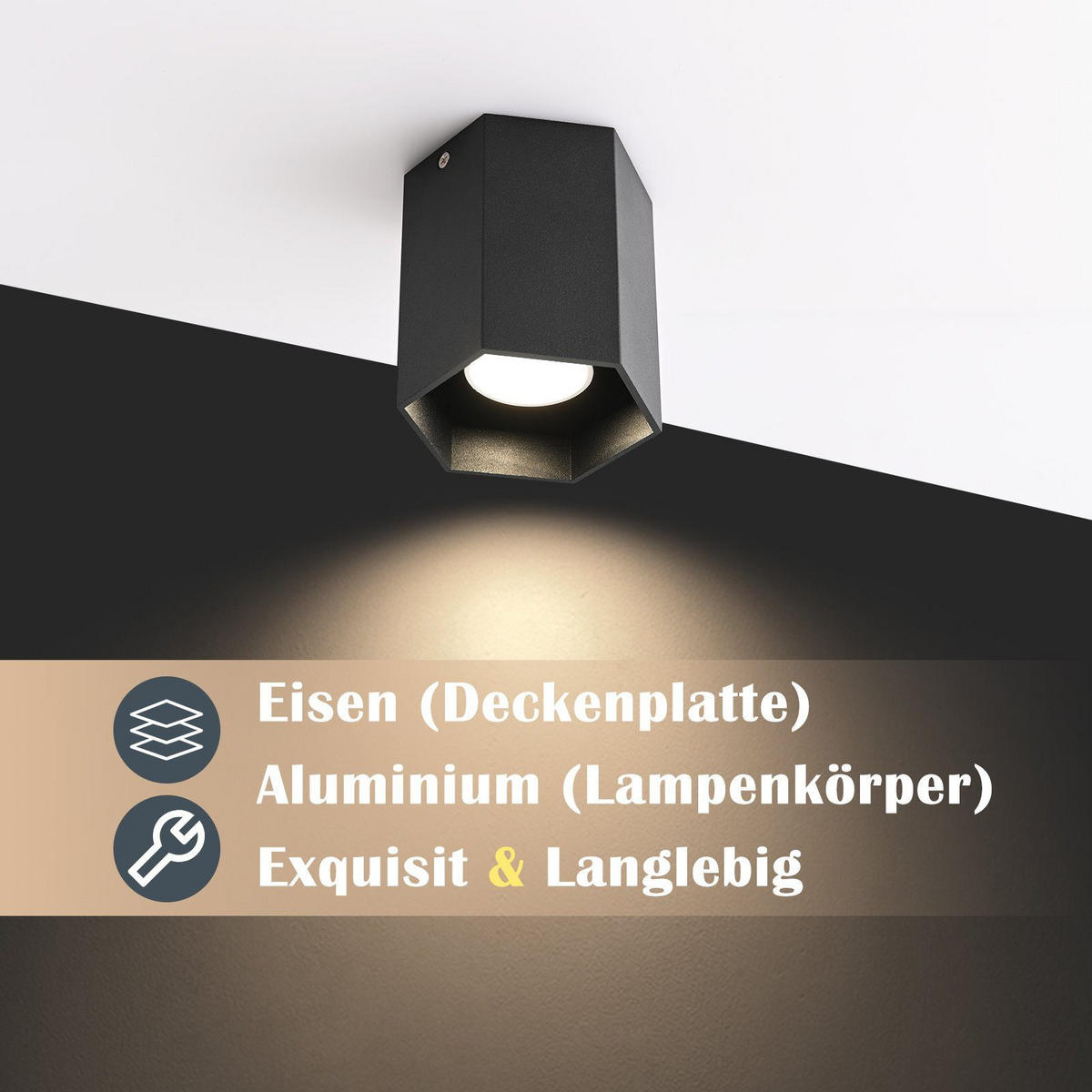 STRAHLER Emma 11/9/11 cm - Schwarz, Metall (11/9/11cm) - Nettlife
