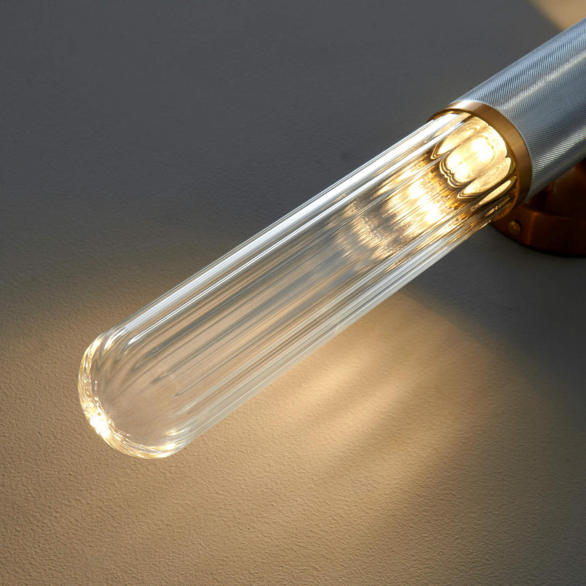WANDLEUCHTE Hita, Silber/Chrom, 74cm - Chromfarben, Glas (12/74/74cm) - KOSILUM