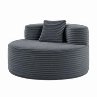 SESSEL aus Kordstoff 112 x 105 x 59 cm Dunkelgrau - Dunkelgrau, Kunststoff (105/59/112cm) - Beauniv