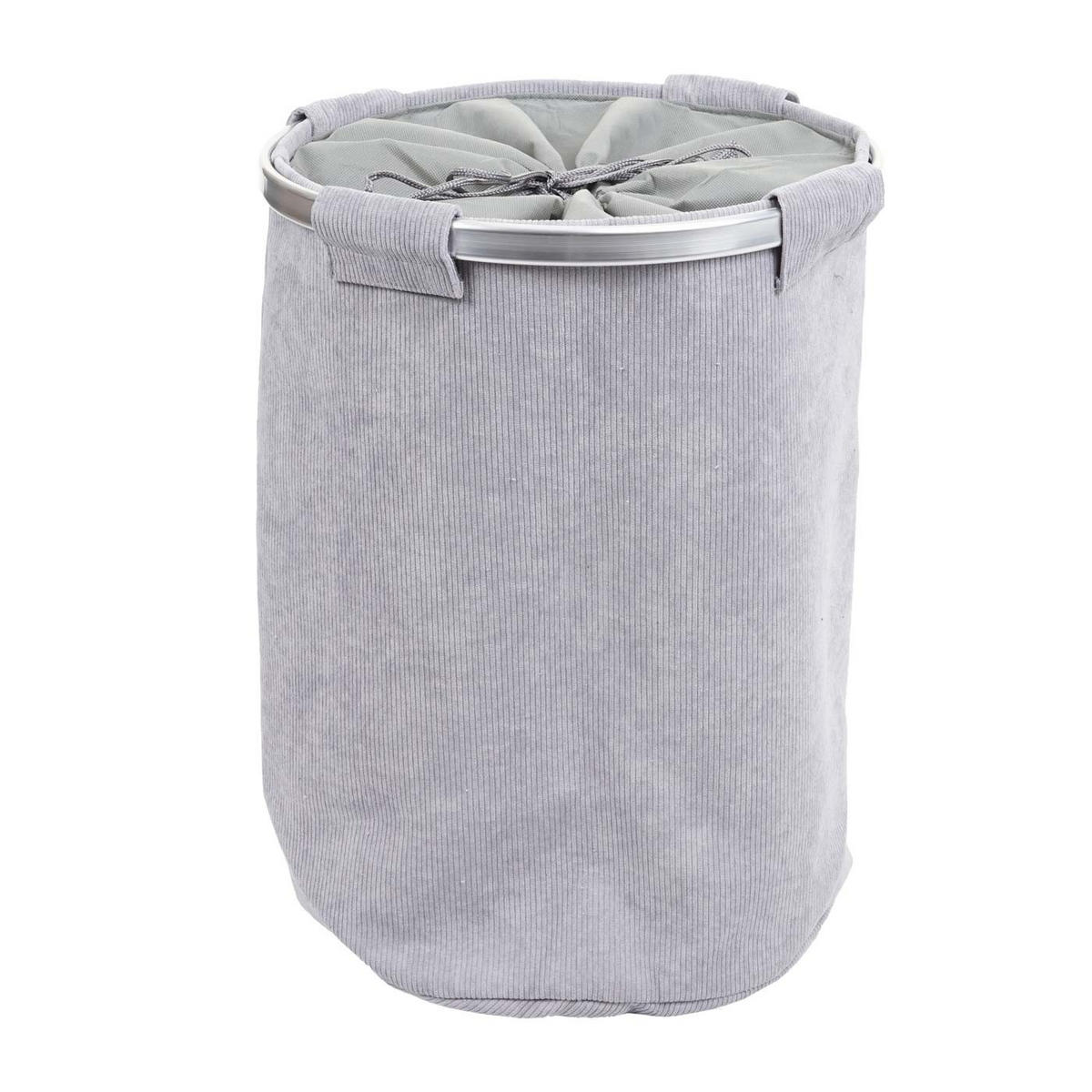 KOŠ NA PRÁDLO S SIETOU 65L Sivý - sivá, textil (39/55/39cm) - MCW