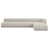 ECKSOFA modulares Sofa Darnel-L3 - 387x177x70 cm Creme - Hellgrau/Creme, Holzwerkstoff/Textil (387/177cm) - ALTDECOR