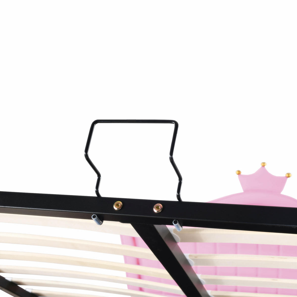 KINDERBETT 140x200 cm LED Krone rosa - Rosa, Textil (140/200cm) - LEBENLANG