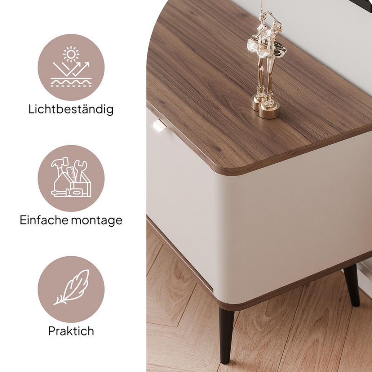 TV-LOWBOARD NAVANI stehend, 130 cm Kaschmir/Nussbaum - Nussbaumfarben/Schwarz, Holzwerkstoff/Metall (130/52/40cm) - Idohome