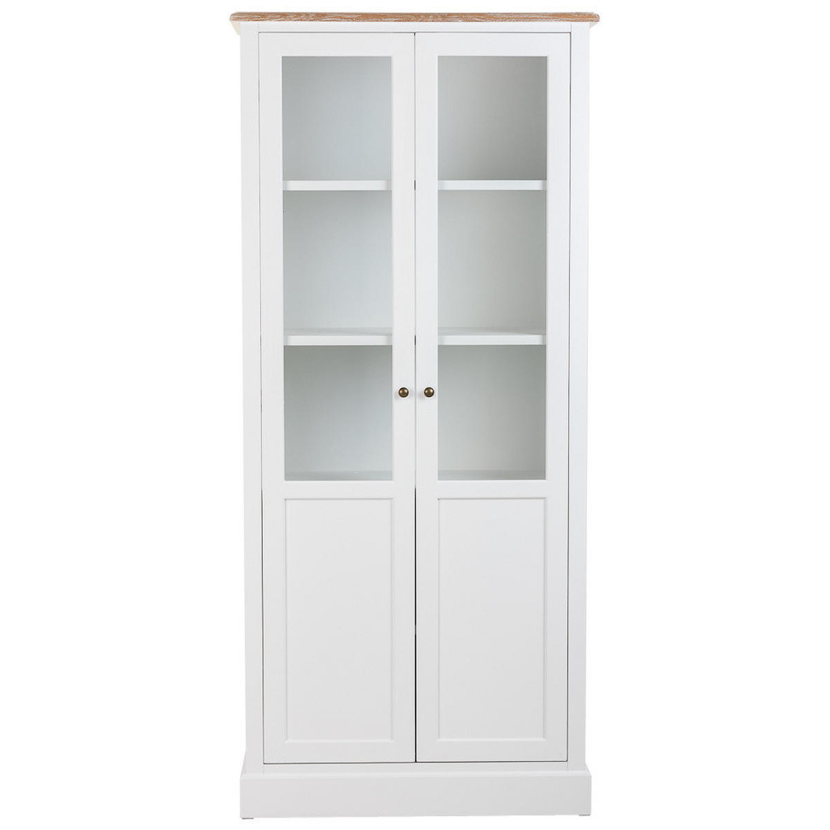 VITRINE aus Holz, weiß, 81x40x180cm - Weiß, Holzwerkstoff (81/180/40cm) - Wanderlust